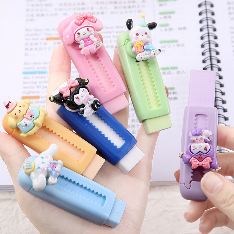 cartoon push-pull eraser creative cute retractable eraser primary school student art painting writing error correction eraser