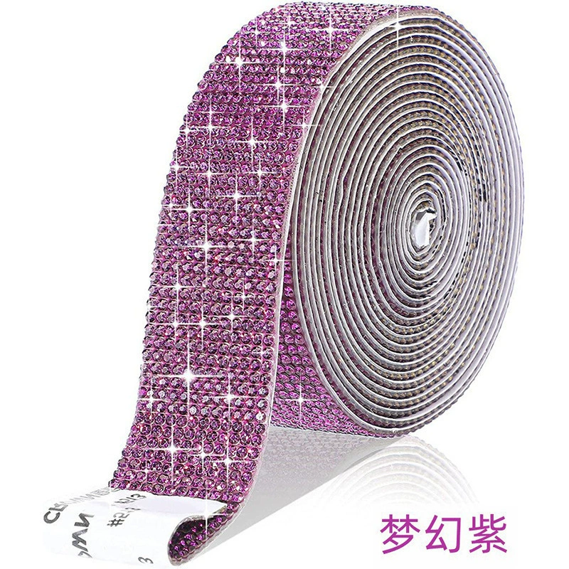 Self-Adhesive Rhinestone Strip, Custom DIY Diamond Sticker, 2–15 rows, Multiple Colors