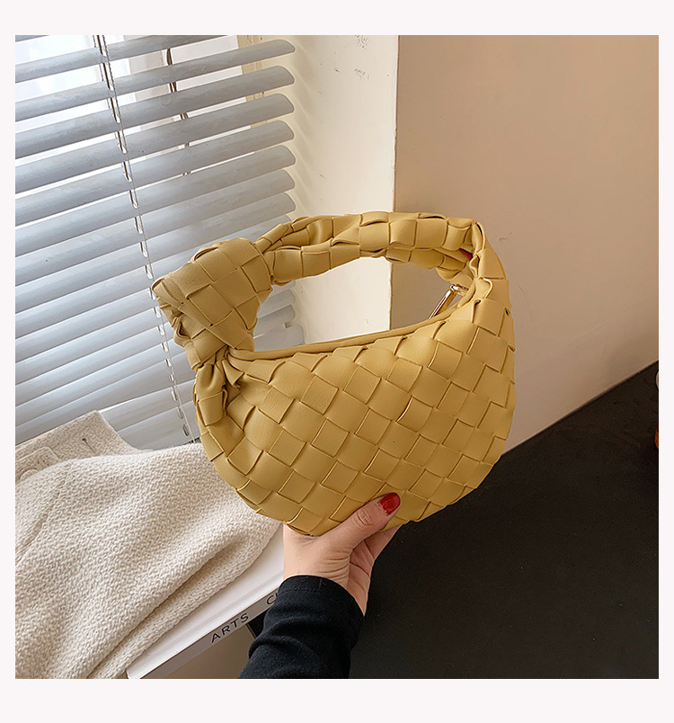 Solid Color Woven Knot Portable Croissant Bag Wholesale Nihaojewelry display picture 37