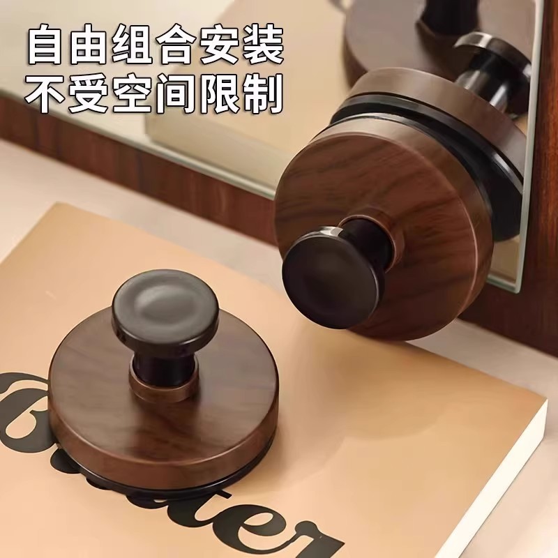 胡桃木纹挂钩可旋扭挂钩家用承重力强吸盘厨房卫生间浴室收纳挂钩|undefined