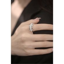法式蕾丝皇冠戒指女珍珠指环原创小众设计食指配饰尾戒关节创意