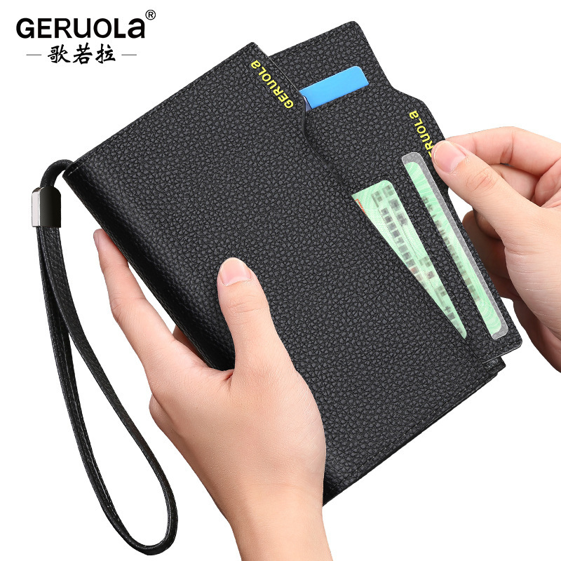 Cartera transfronteriza para hombre Cartera de cuero 2025 Nuevo bolso de embrague de gran capacidad con múltiples tarjetas, billetera