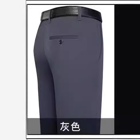 Pantalones casuales pantalones sueltos de hombres de mediana edad pantalones de verano delgados rectos sin planchar pantalones de mediana edad y ancianos para papá