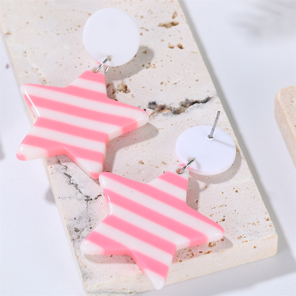 9g Weight Alloy Ear Needle Material Drop Earrings Classification 1 Pair Quantity Holiday, Beach Occasion Acrylic Material Pentagram Pattern All Seasons Season Women's Gender Casual, Vacation Style 1 Pair Casual Vacation Pentagram Arylic Drop Earrings 10