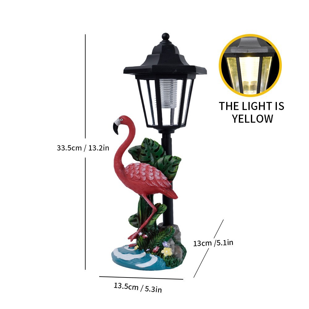 New Outdoor Solar Animal Decor Light, Hexagonal Resin Garden Figurine, Weatherproof Sensor Night Light, Universal For Garden, Lawn, Park And Ranch_maomaolike.com