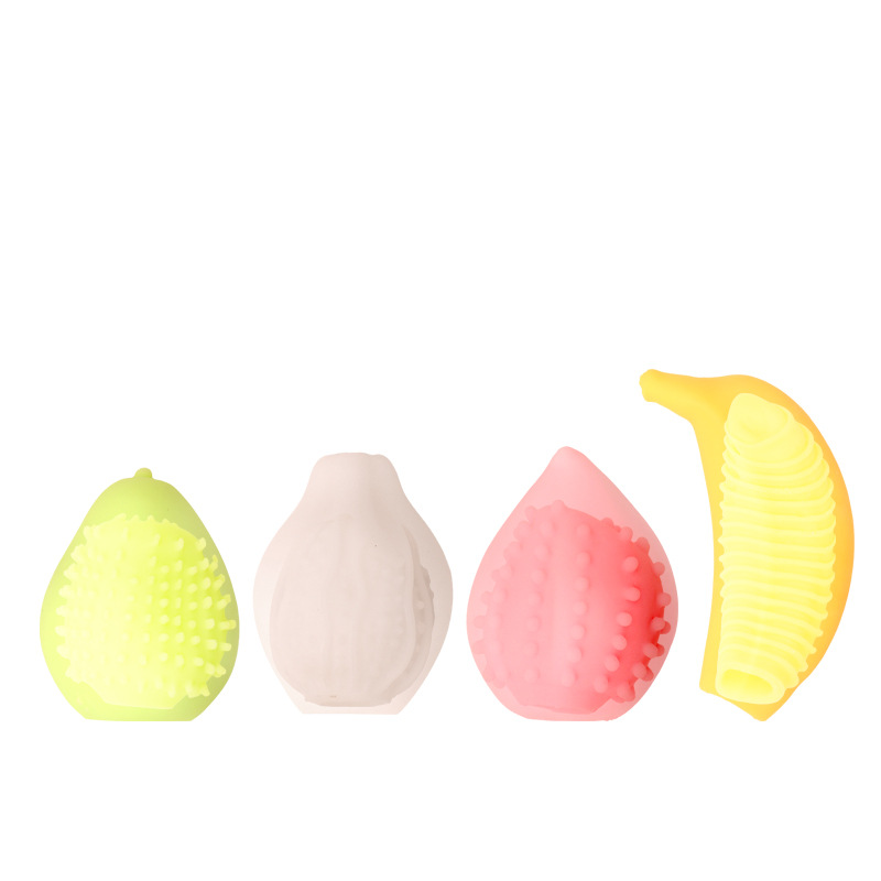 Fruit-Shaped Manual Masturbator Cup, Soft TPE Sleeve, Peach Banana Pear Melon Designs — detail image 9