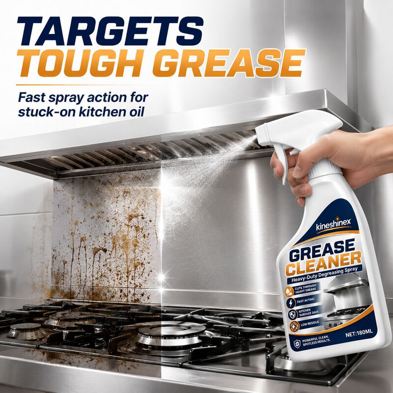 Kineshinex Powerful Kitchen Grease Cleaning Spray and Heavy-Duty Degreaser Easily Removes Old Grease from the Kitchen
