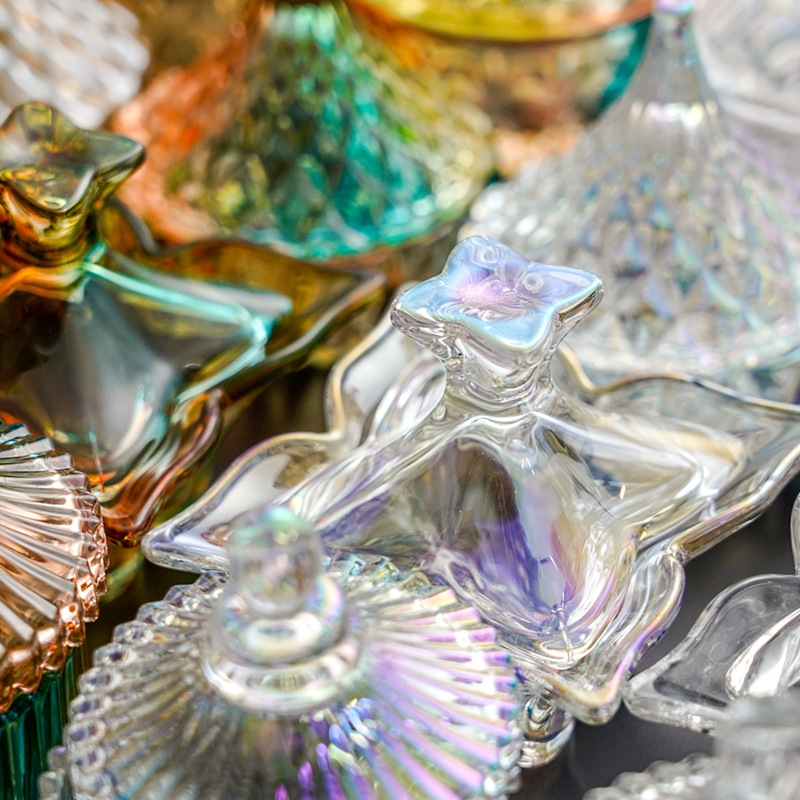 Manicura taza octogonal de la manicura taza de cristal con tapa de líquido Taza de manicura taza de la pluma de la taza de lavado de herramientas de manicura