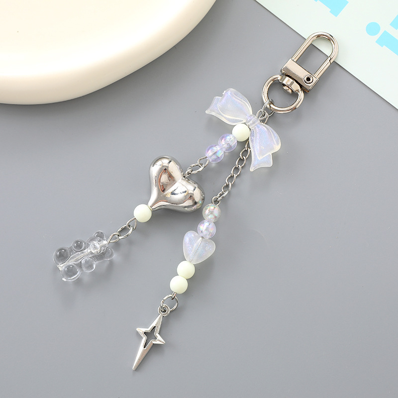 Ins nuevo arco acrílico llavero colgante personalidad DIY bolso colgante auriculares colgante joyas