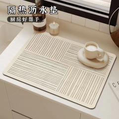 珪藻泥厨房水切りパッド厨房台面吸水速乾滑り止めパッド耐高温碗箸パッドサポート工場卸売り
