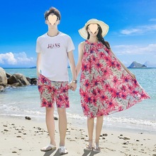 情侣装海南三亚海边旅游度假拍照沙滩裙连衣裙海滩超仙夏季套装