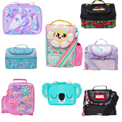 Australian Smiggle Lunch Bag – Purple Butterfly Design, Shoulder-Strap Bento Box, Insulated Lunch Tote, Portable Cooler, and Storage Organizer Set