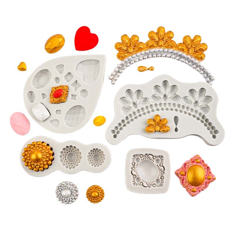 Nueva joya de amor, piedra preciosa, diamante, molde de silicona, accesorios de decoración de epoxi, molde de herramienta de horneado de fondant de chocolate