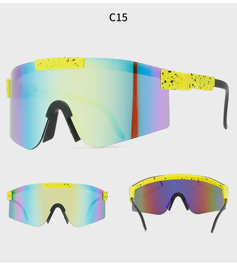 90g Weight Half Frame Glasses Structure Sunglasses Classification Tac, UV400 Protection Lens Material Biker Glasses Style Travel, Fishing Occasion All Seasons Season Unisex Gender Grey, Black Color Exaggerated Punk Streetwear Color Block Tac UV400 Protection Biker Half Frame Sports Sunglasses 21