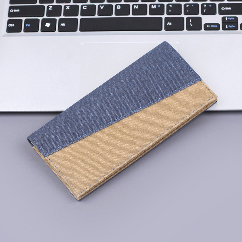 Cartera larga para hombres, traje de lona, bolsa de tarjetas, cartera de hombre, cartera de denim, bolsa de tela para hombres