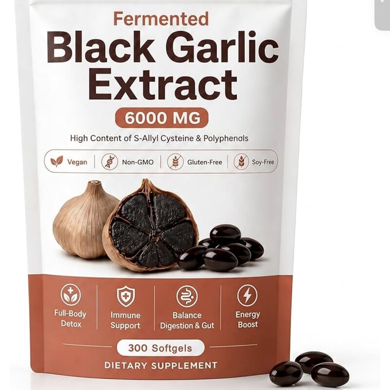 In-Stock Cross-Border Bestseller Black Garlic Extract 6000Mg Black Garlic Care Supplement Dietary Supplement