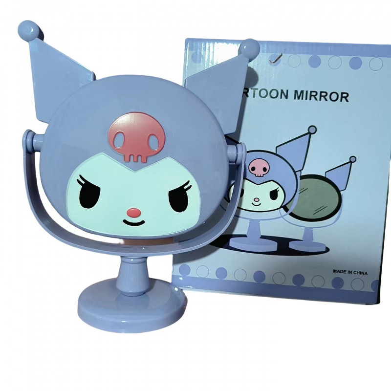 Espejo de maquillaje de escritorio Kulomi, espejo de tocador de diamante de pegatina de bricolaje hecho a mano, diseño de rotación de escritorio creativo, espejo de diamante pegajoso