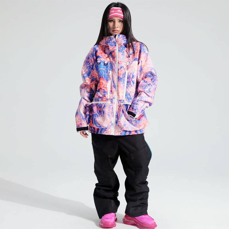 24種類の冬のアウトドアスキー服セット男女カップル雪場防風防水は保温ファッションを厚くする|undefined
