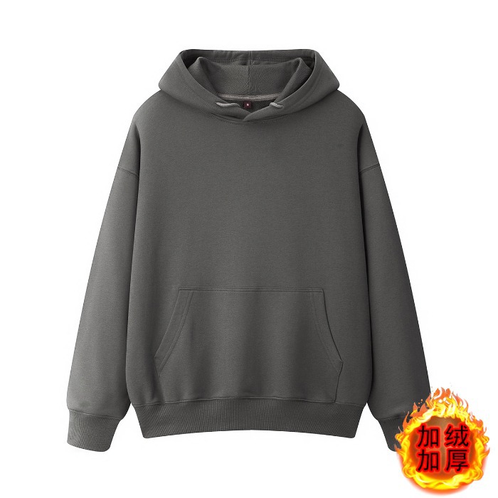 Cadena de comercio exterior transfronterizo suéter con capucha mujer hombre otoño e invierno marca de moda suelta color sólido todo fósforo más chaqueta de moda de terciopelo