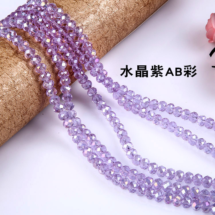 Cross-border wholesale AB color crystal flat beads cut surface beads diy glass wheel beads clothing hair accessories