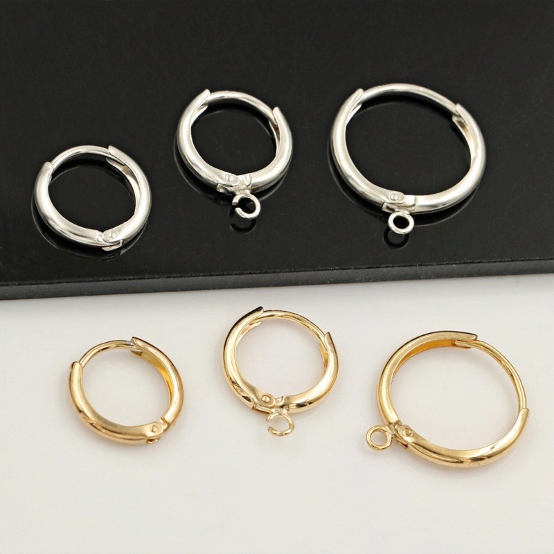 American 14K Gold-Filled Earrings, Large European-Style Earrings, DIY Accessories, 925 Sterling Silver Earrings