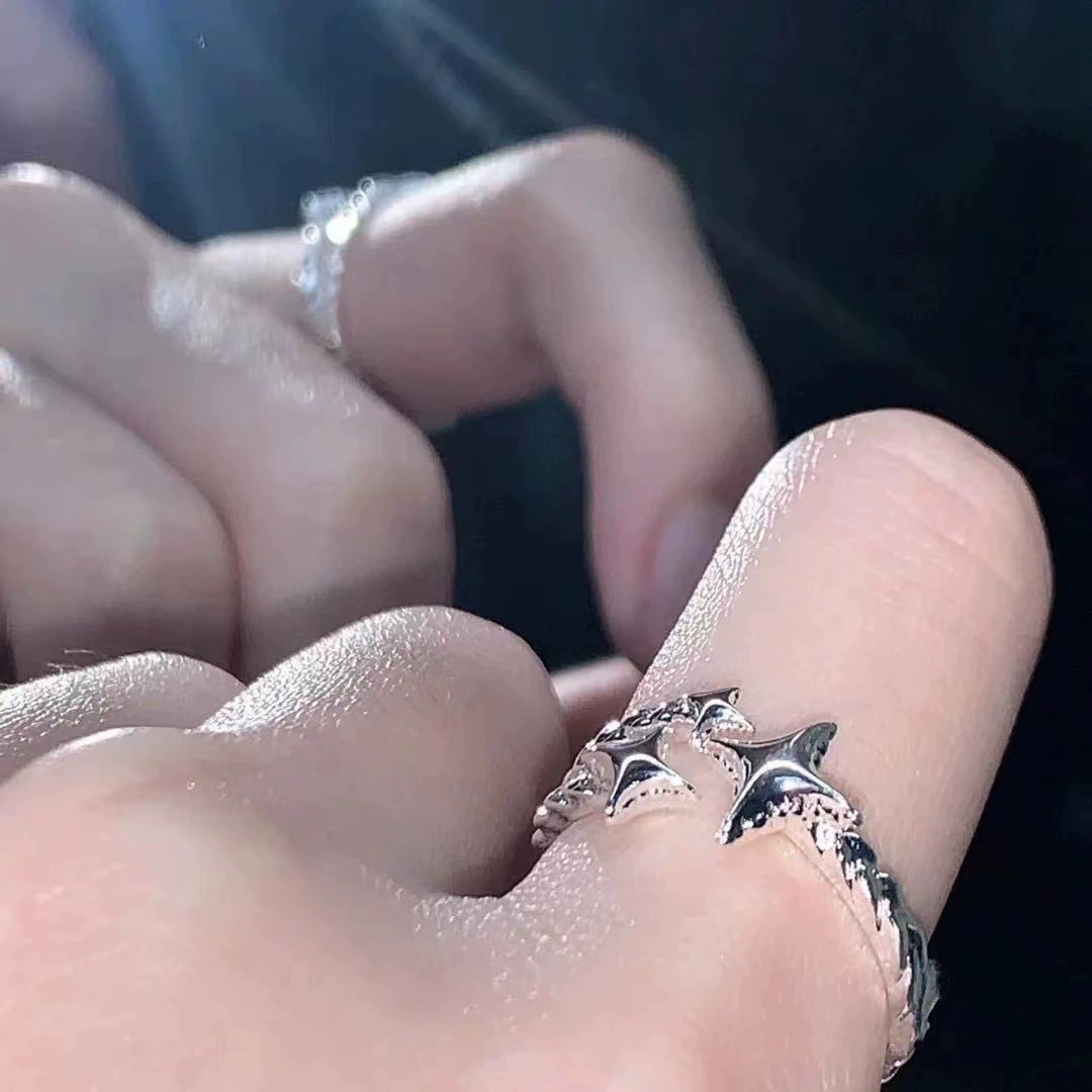 Дизайнерское регулируемое кольцо-звезда в среднем размере — стильный подарок на день рождения, универсальное заявление