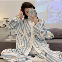 长袖睡衣女士春秋季天2025新款可爱网红风大码外穿玉桂狗两件套装