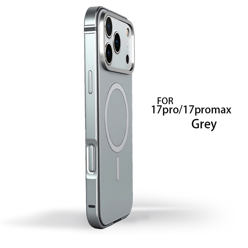 跨境适用IPHONE17PROMAX原机色手机壳金属边框复合背板磁吸防摔护|undefined
