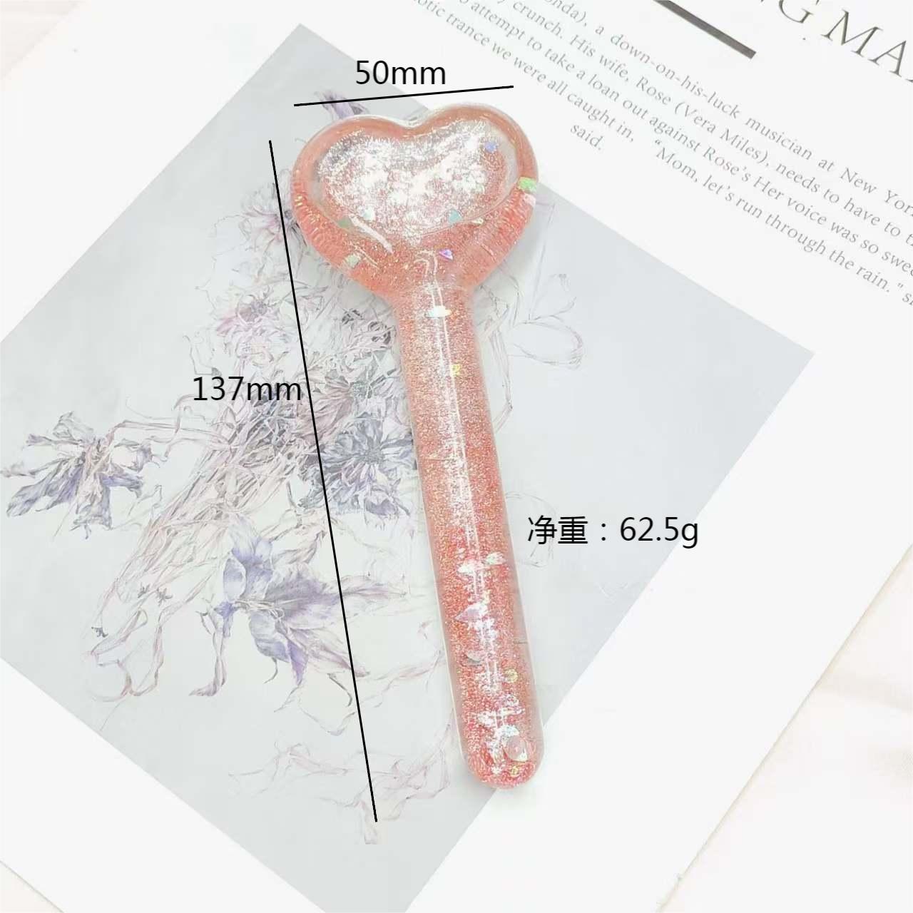 Transfronterizo Amazon Hockey sobre hielo Bola de belleza Pink Crystal Hockey sobre hielo Terapia de hielo Masaje facial Vidrio Bola de belleza Bola de hielo