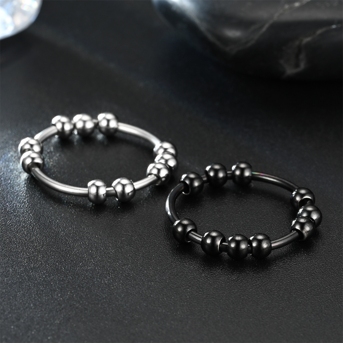 11g Weight Anxiety Ring Classification 11, 6 Ring Size Daily, Festival Occasion Stainless Steel Material Geometric Pattern Unisex Gender Plating Design Fashion Style Fashion Geometric Stainless Steel Rings Plating Stainless Steel Rings 8