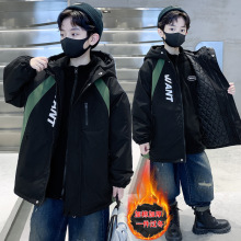 儿童装男童外套加绒加厚2025新款中大童男孩冲锋衣三合一秋冬装潮