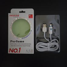 创意彩色面条扁平带发光指示灯不打结USB转8pin充电数据线盒装