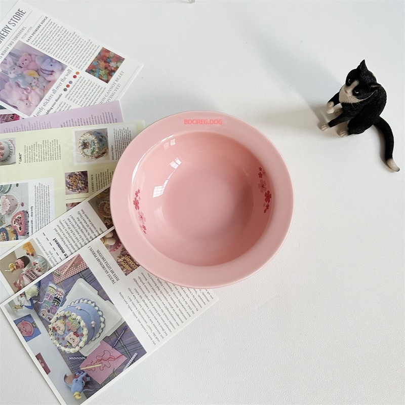 BD 猫ボウル セラミック マカロン 高価値 猫用食事缶詰 猫用丼 飲料水 首の保護 身長を伸ばす 転倒防止ボウルスタンド|undefined