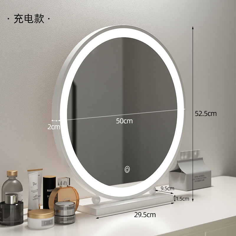 Espejo de vestir redondo espejo de vestir lujoso dormitorio escritorio dormitorio de estudiantes escritorio hierro forjado espejo de vestir espejo de vestir
