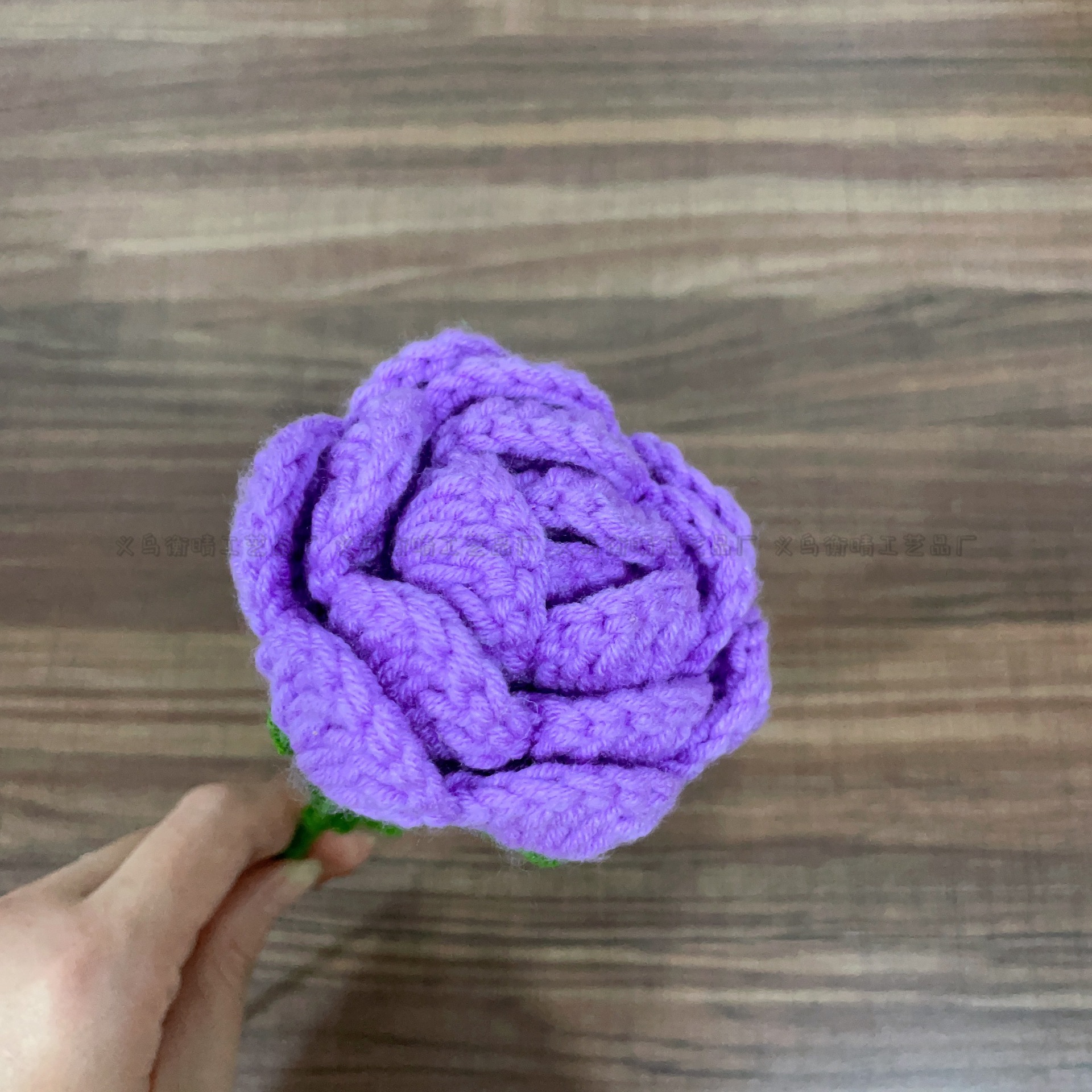 Lily tejido a mano acabado rosa Lily Tulip flor artificial lana ramo regalo