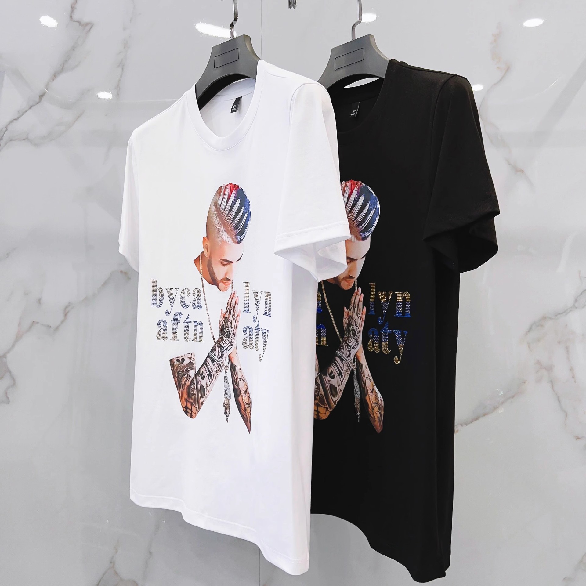 Europäesch Männerkleeder 2024 Summer nei Mark waarm Drill Kuerzärm T-Shirt Moud merceriséiert Kotteng Ronn Hals Netz_voghion.com