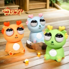 Xiaohongshuの人気の爆発的な目のドラゴンのピンチとスクイーズおもちゃ、小学生がストレスを軽減するための発散ツール、ビニール人形のおもちゃ