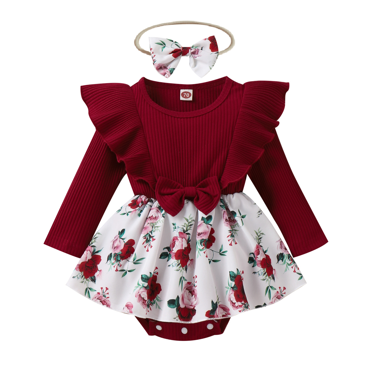 200g Weight Stretchy Elasticity Baby(0-2Years) Age Group Regular Fit Fit Type Plaid, Flower, Bow Knot Pattern Winter, Autumn Season Baby Girl'S Gender Cotton, Polyester Fabric Patchwork Design Fashion Style Fashion Plaid Flower Bow Knot Patchwork Cotton Polyester Baby Rompers 26