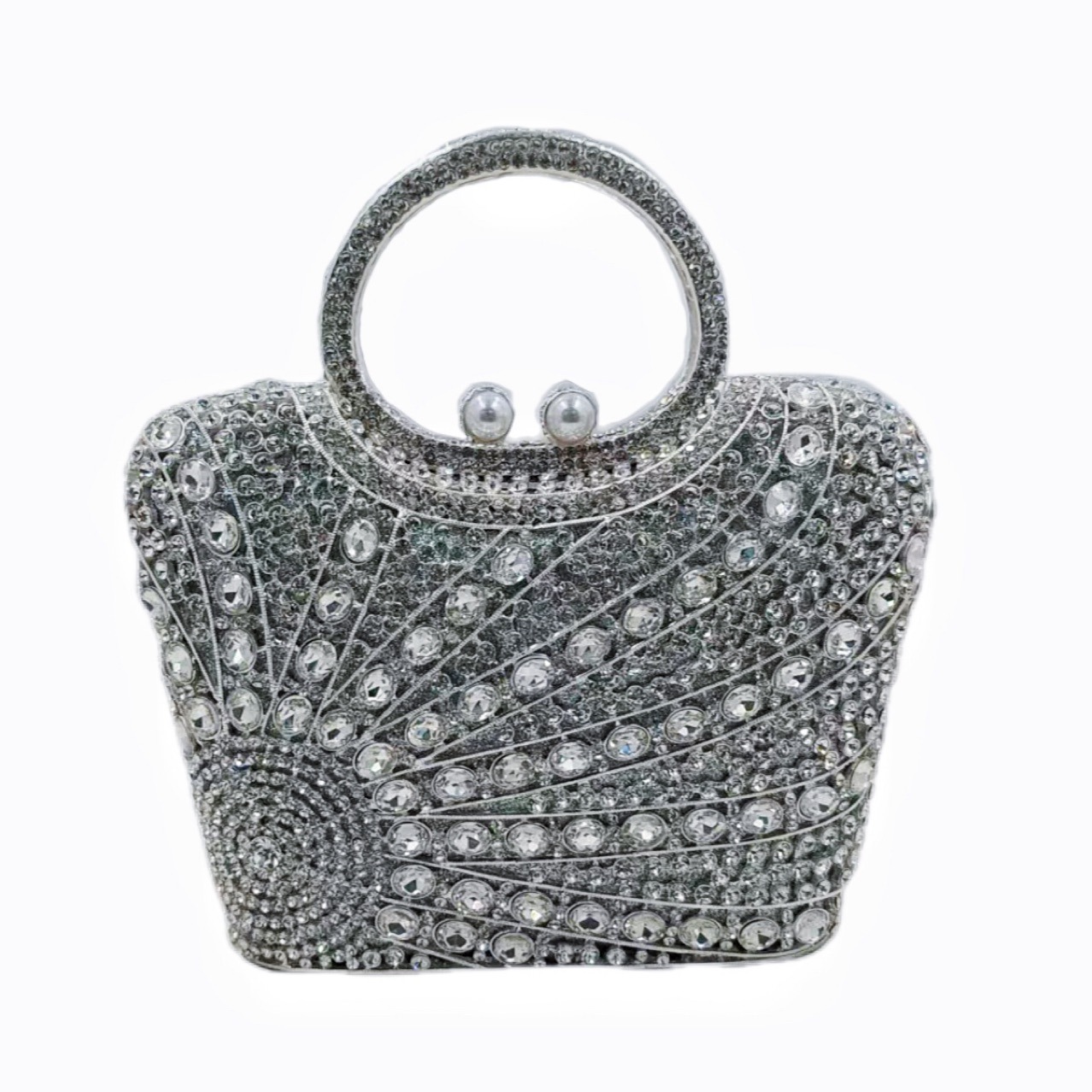 Túi clutch nữ đính đá dạ hội dáng đứng đeo chéo xách tay phong cách châu Âu — bạc, Bạc AB, màu vàng, Champagne màu chi tiết 2