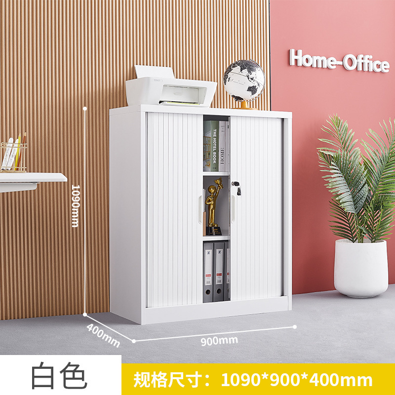 推拉卷帘门柜办公文件柜铁皮柜财务凭证柜钢制书柜阳台储物柜矮柜|undefined