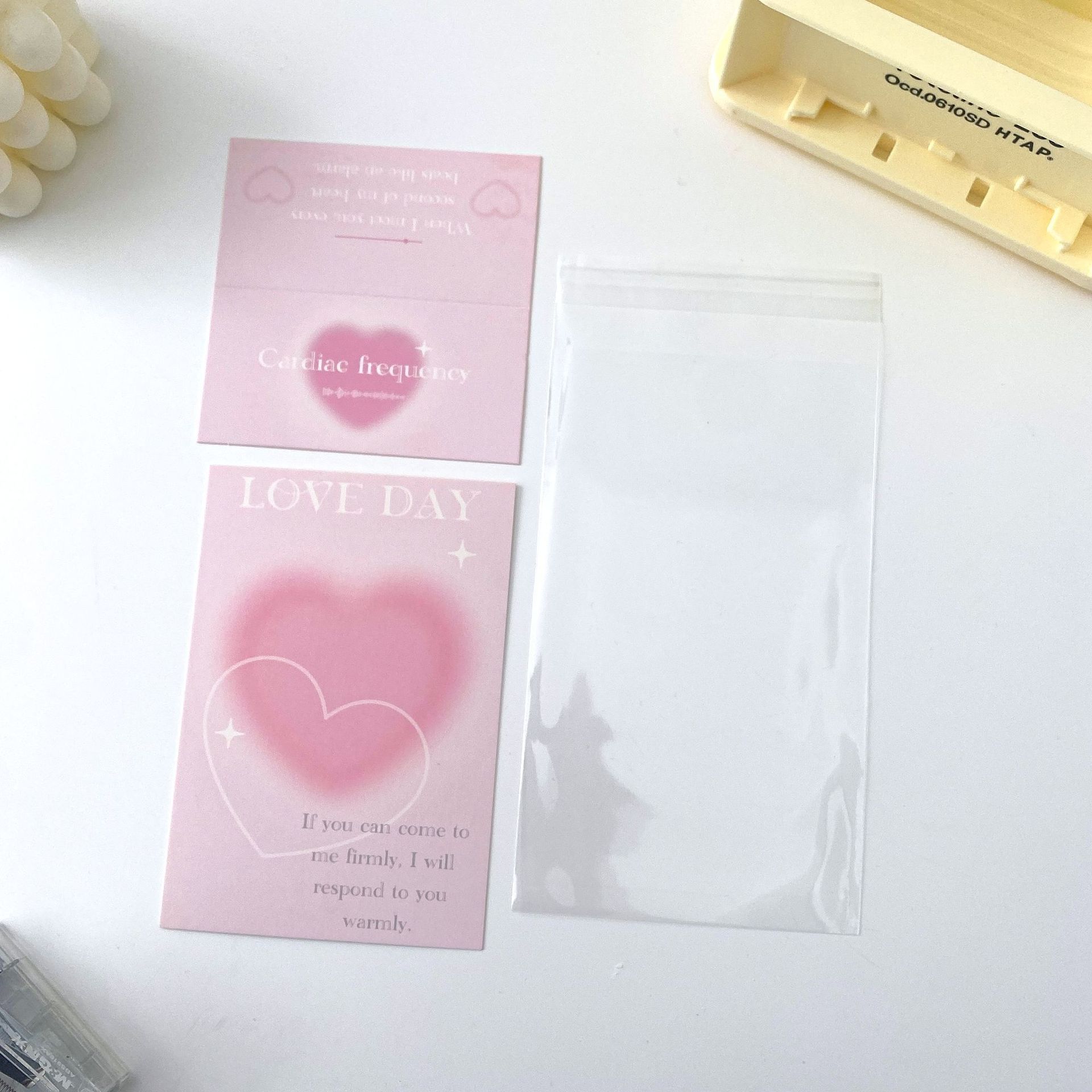 한식 핑크 (카드 헤드 + 카드 뒷면 + 실크 opp 가방 9개)