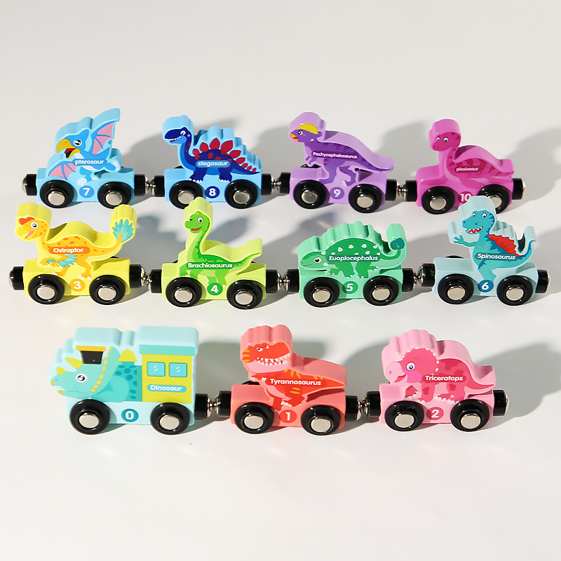 Dinosaurio magnético digital pequeño tren juguete rompecabezas para niños bloques de construcción magnéticos bebé niños y niñas 1-3 a 6 años