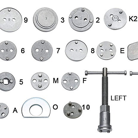 Grupo de ajuste del cilindro de freno Herramienta de pastillas de freno de coche de 21 piezas Reemplazo y desmontaje del cilindro de freno de 22 piezas