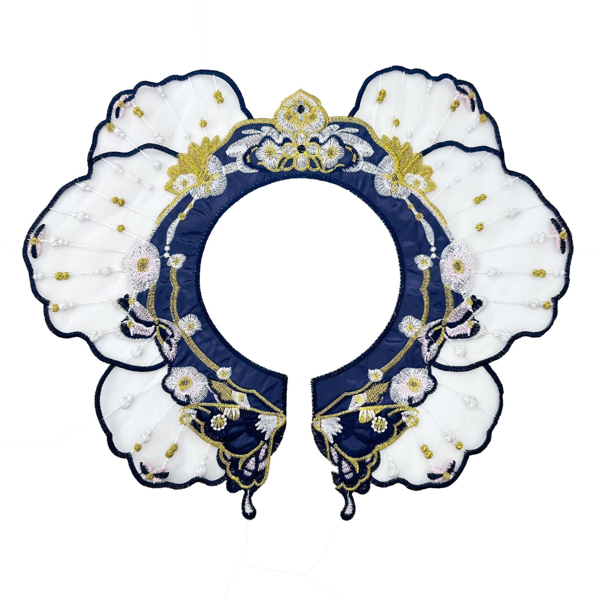 Venta caliente chino retro hanfu caballo cara falda nube hombro mujeres collar flor accesorios niños bordado de color a juego falso collar image 10