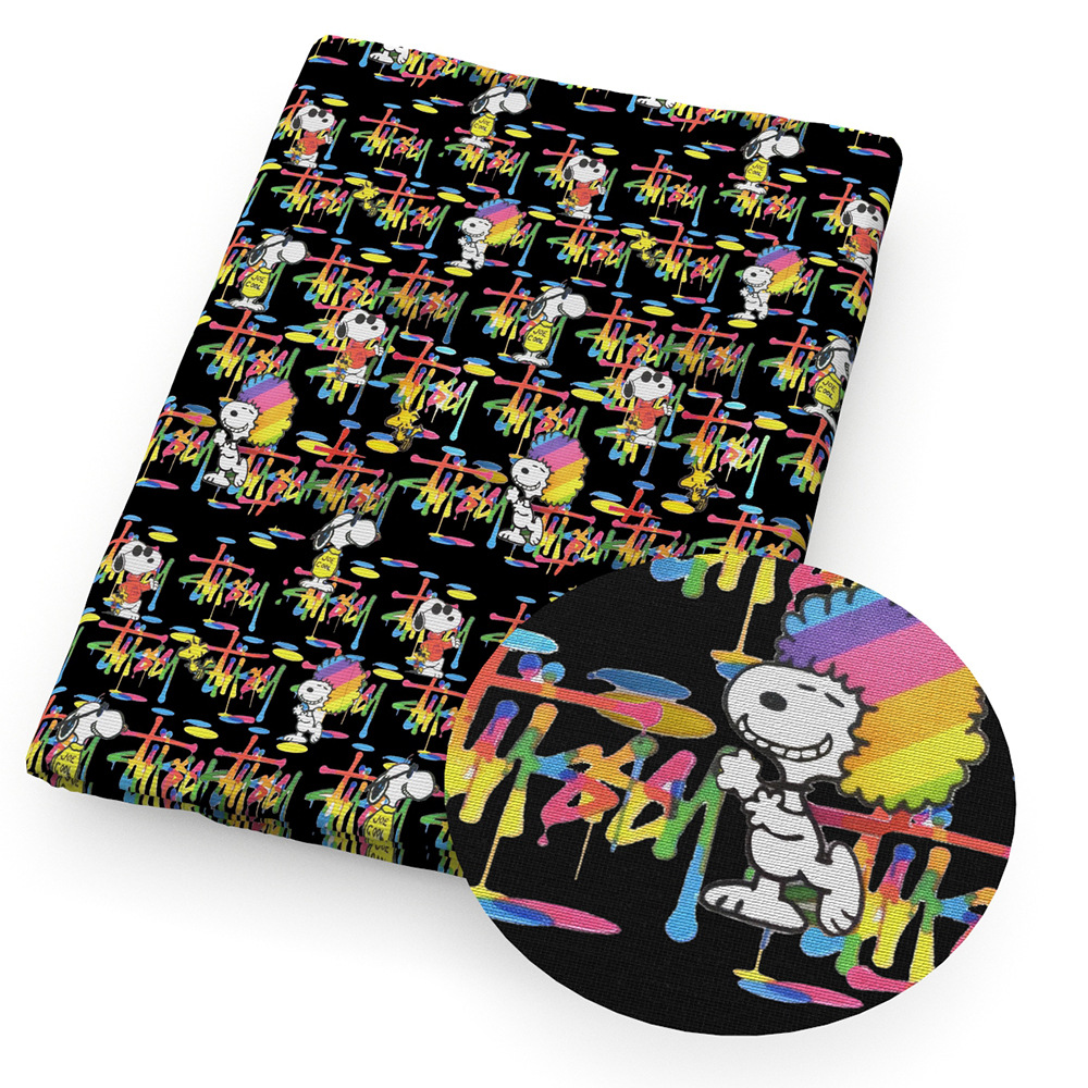 Perro Snoopy impresión de dibujos animados 100% tela de algodón DIY ropa hecha a mano bolsa, 1Yc55667