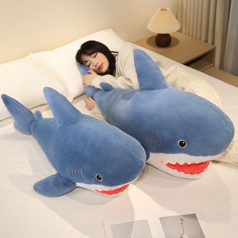 Almohada de tiburón de simulación transfronteriza juguete de peluche pierna de peluche para niños muñeca para dormir niño regalo de día regalo de acuario