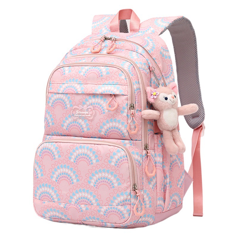 Mochila a cuadros de camuflaje de gran capacidad para grado 2-6 Mochila transfronteriza de peces naturales para estudiantes de escuela primaria