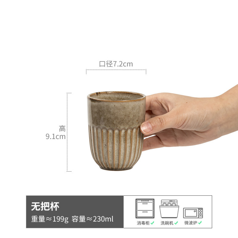 Colección de tazas de sopa rústica, tazas de cerámica de estilo retro, tazas de agua, tazas de té caseras, tazas de maestro, tazas de café japonesas
