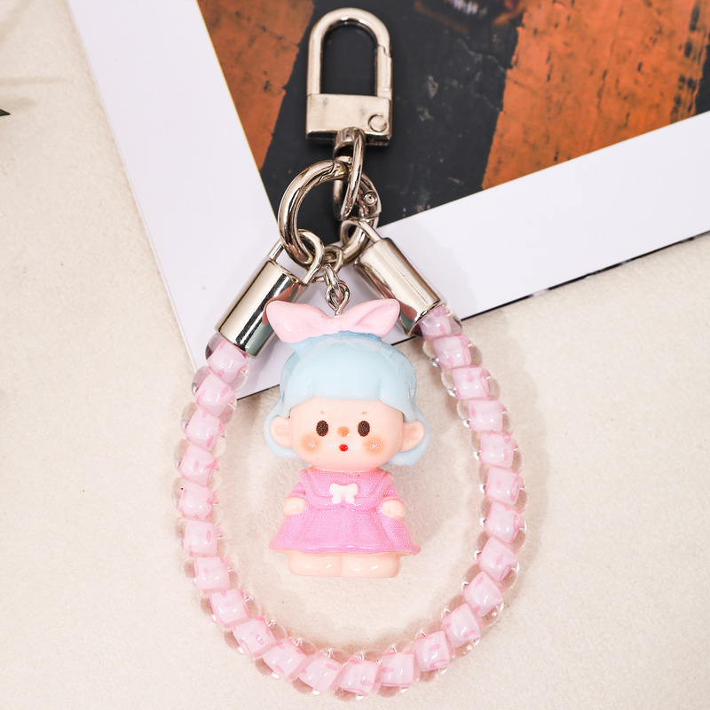 Little princess cartoon long phone cord hair tie, cute resin pendant mobile phone chain, home decoration accessory