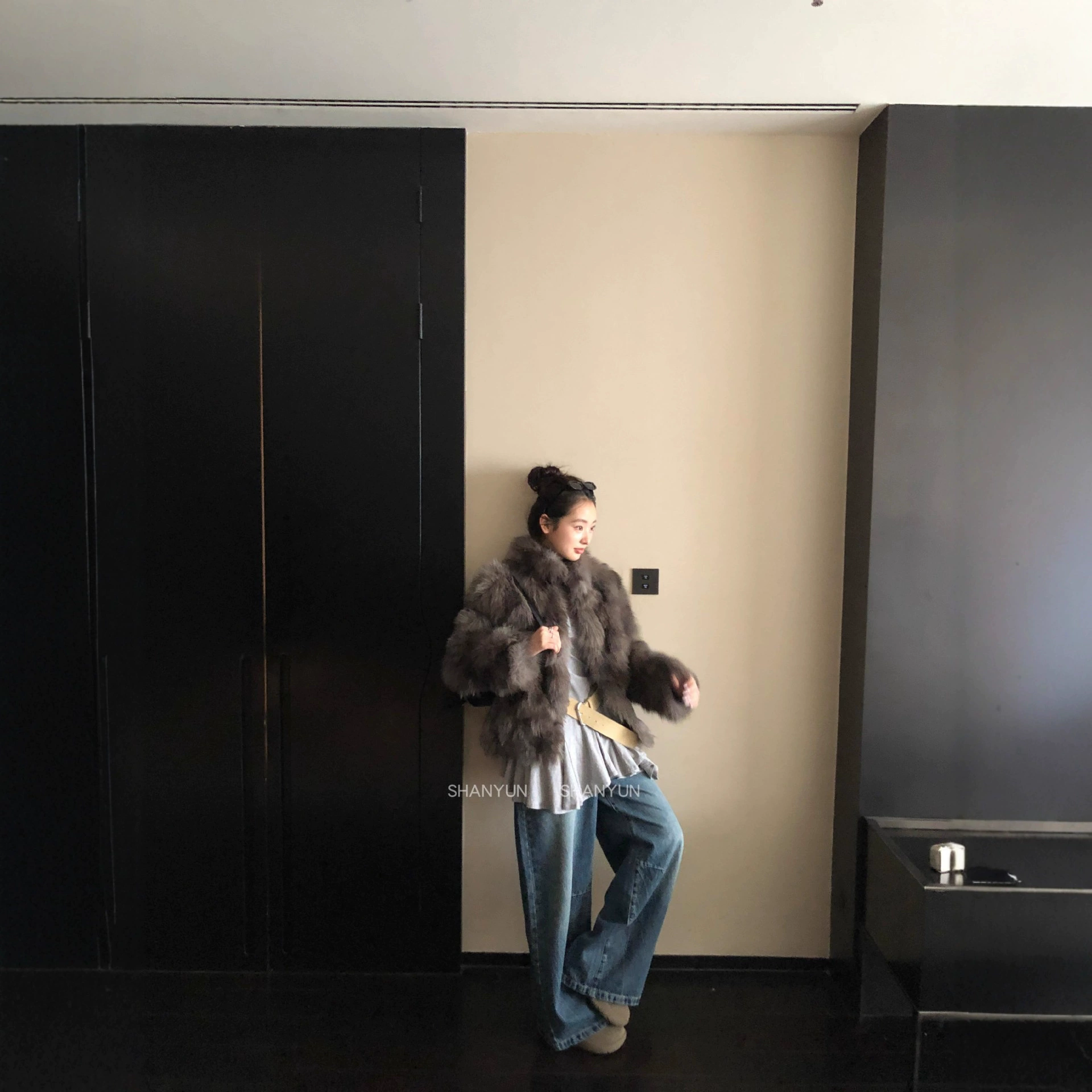 崇福衫韵“幻影柔狐”仿狐狸毛环保皮草高级贵气冬装毛毛大衣